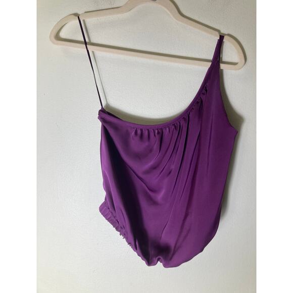 Ramy Brook Purple One Shoulder Cropped Top Sz S - Picture 1 of 2